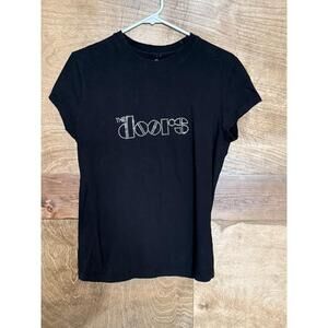 The Doors Black Short Sleeves Graphic Logo‎ Music Band Unisex Tee TShirt